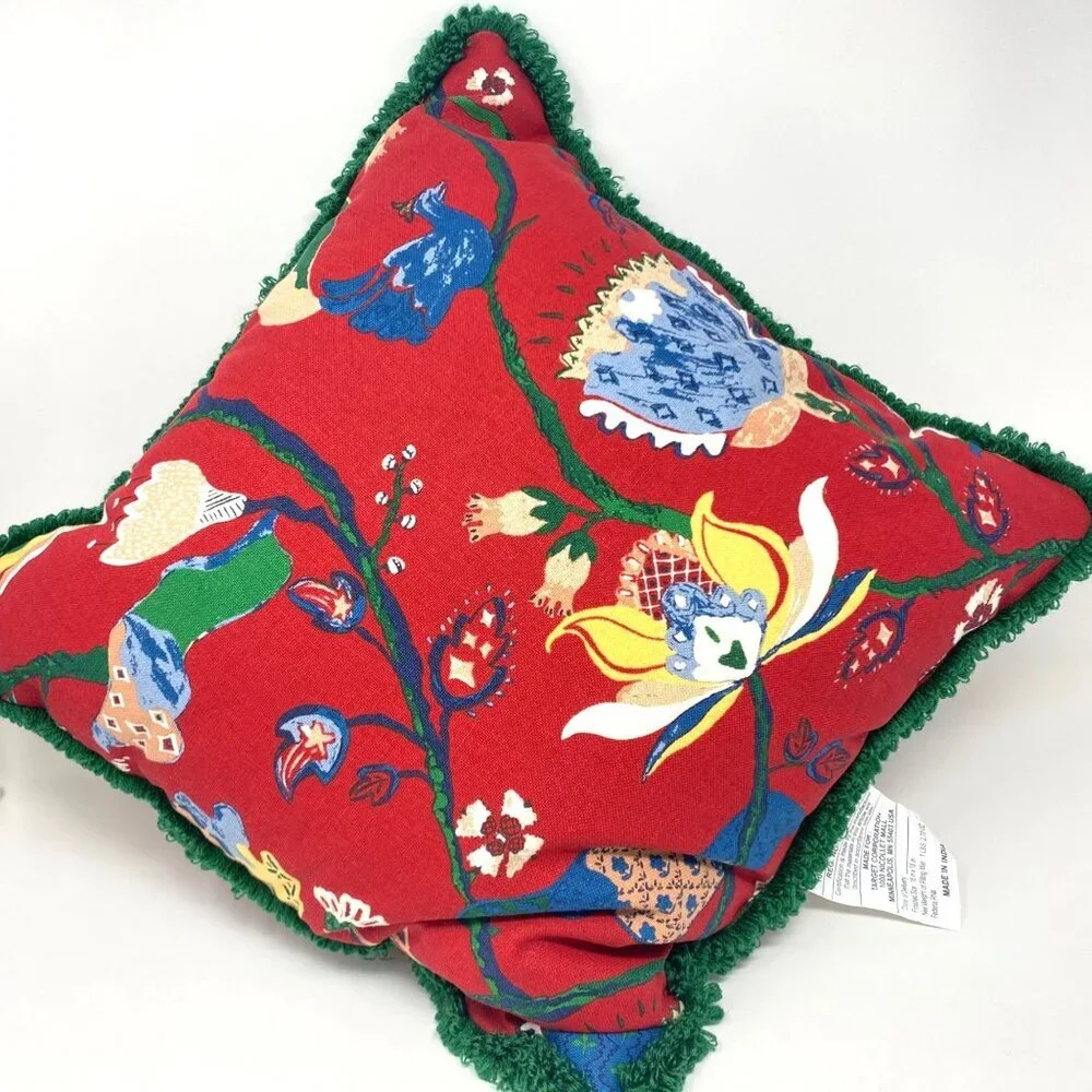 Target Threshold™ Square Floral Throw Pillow Red Decorative Garden Pattern